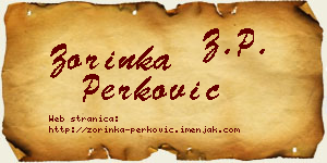 Zorinka Perković vizit kartica